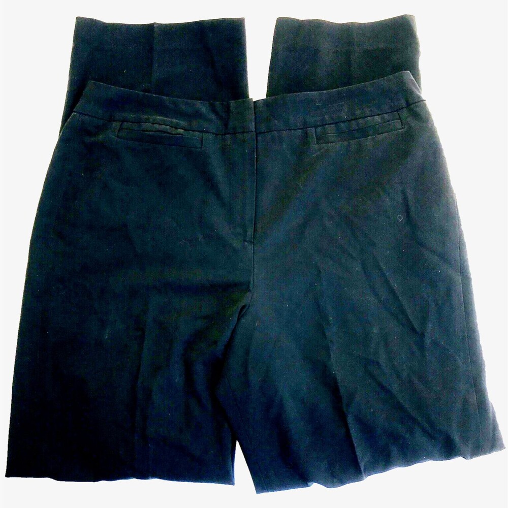 Larry Levine Pants Flat Front Beltless Stretch Straight 12 Black Professional